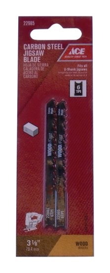 (image for) 3-1/8 in. Carbon Steel U-Shank Jig Saw Blade 6 TPI 2 pk