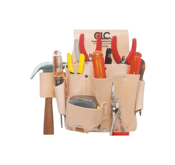 (image for) 8 pocket Leather Electrician's Pouch 11.3 in. L x 11.3 in. H