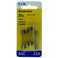 (image for) 25 amps AGC Glass Tube Fuse 5 pk