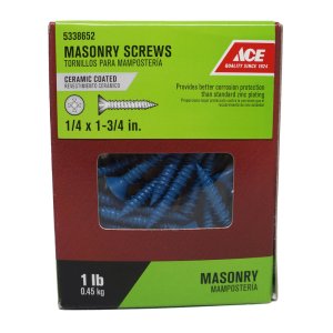 (image for) 1/4 in. x 1-3/4 in. L Phillips Flat Head Masonry Screws 1 lb