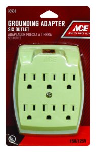 (image for) Grounded 6 outlets Adapter 1 pk