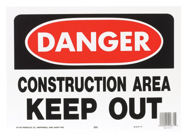 (image for) OSHA English White Informational Sign 10 in. H x 14 in. W