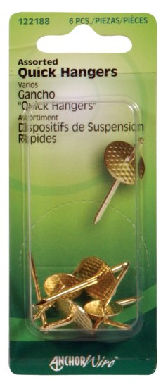 (image for) AnchorWire Brass-Plated Assorted Quick Hanger 10 lb. 6 p
