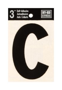 (image for) 3 in. Black Vinyl Self-Adhesive Letter C 1 pc.