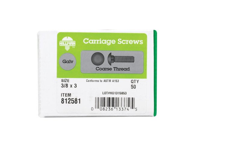 (image for) 3/8 in. Dia. x 3 in. L Hot Dipped Galvanized Steel Carri