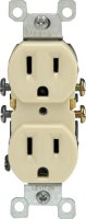 (image for) 15 amps 125 volt Duplex Ivory Outlet 5-15R 1 pk