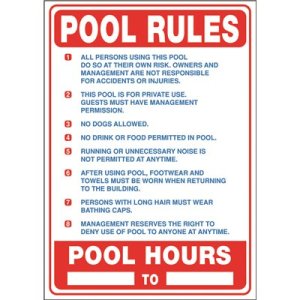 (image for) 20 in. x 20 in. Pool Rules