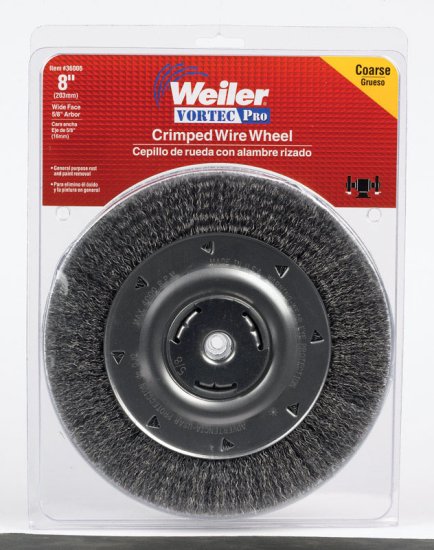 (image for) Vortec Pro 8 in. Crimped Wire Wheel Brush Carbon Steel 40
