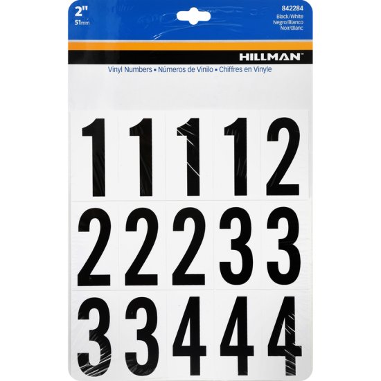 (image for) Hillman 2 in. Black Vinyl Self-Adhesive Number Set 0-9 35 pc