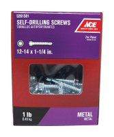 (image for) No. 12-14 x 1-1/4 in. L Hex Washer Head Zinc-Plated Steel Se