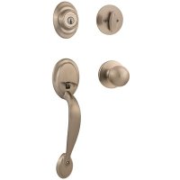 (image for) Dakota Single Cylinder Handleset w/Polo Knob Satin Nicke