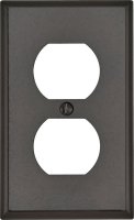 (image for) Brown 1 gang Thermoset Plastic Duplex Outlet Wall Plate