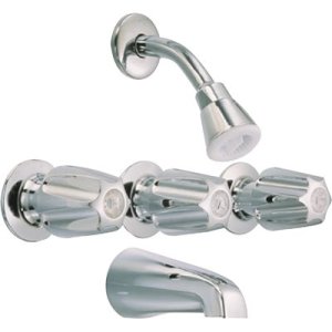 (image for) 3-Handle 1-Spray Tub and Shower Faucet in Chrome