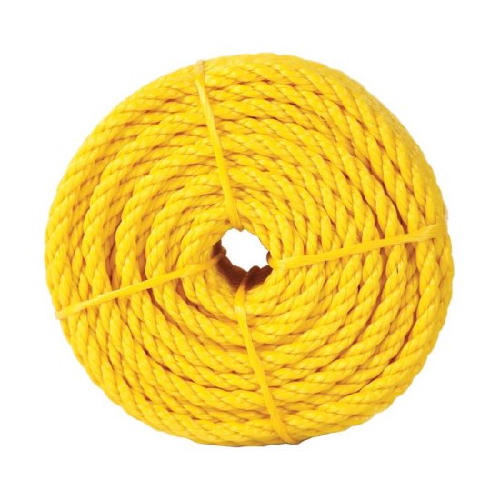 (image for) 1/2 in. D X 100 ft. L Yellow Twisted Polypropylene Rope