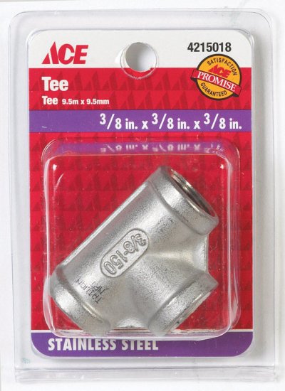 (image for) 3/8 in. FPT x 3/8 in. Dia. FPT Stainless Steel Tee