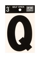 (image for) 3 in. Black Vinyl Self-Adhesive Letter Q 1 pc.