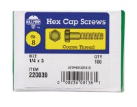 (image for) 1/4 in. Dia. x 3 in. L Heat Treated Steel Hex Head Cap S