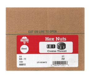 (image for) 5/8 Zinc-Plated Steel USS Hex Nut 341 pk