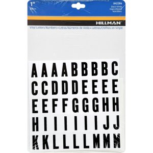 (image for) Hillman 1 in. Black Vinyl Self-Adhesive Letter and Number Set 0-