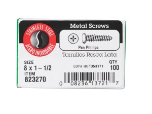 (image for) No. 8 x 1-1/2 in. L Phillips Pan Head Stainless Steel Sh