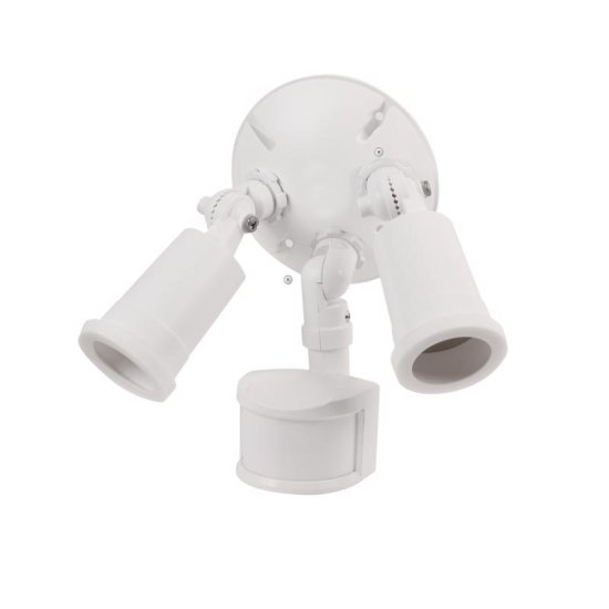 (image for) Motion-Sensing 180 deg White Dual Floodlight Hardwired