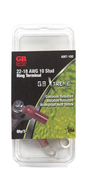 (image for) Xtreme 22-18 Ga. Insulated Wire Ring Terminal Red