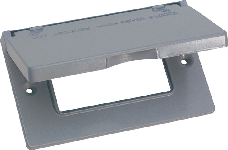 (image for) Electric Rectangle Metal 1 gang Horizontal GFCI Cover For