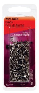 (image for) 18 Ga. x 3/4 in. L Bright Steel Wire Nails 1 pk 2 oz.