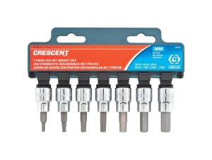 (image for) Crescent Assorted Sizes X 3/8 in. drive Metric 6 Point Hex Bit S