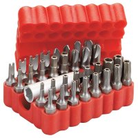 (image for) Hex 1 in. L Security Bit Set Carbon Steel 33 pc