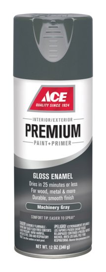 (image for) Premium Gloss Machinery Gray Enamel Spray Paint 12 oz.