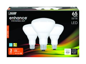 (image for) BR30 E26 (Medium) LED Bulb Soft White 65 Watt Equivalence 3 pk