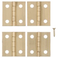 (image for) 1 in. W x 1 in. L Polished Brass Brass Broad Hinge 4 pk