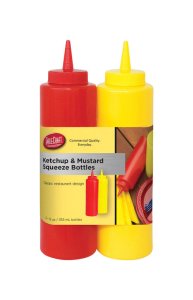 (image for) Nostalgia Red/Yellow Polyethylene Ketchup and Mustard Dispenser