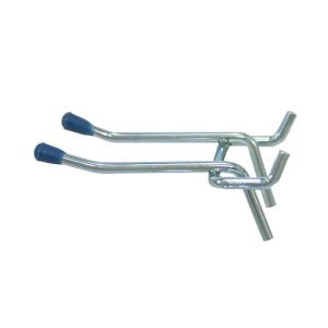 (image for) Zinc Plated Silver Steel 4 in. Peg Hooks 2 pk