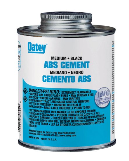 (image for) Black Cement For ABS 16 oz.