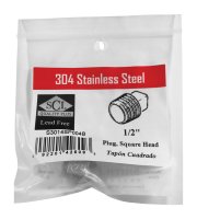 (image for) 1/2 in. MPT Stainless Steel Square Head Plug