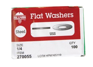 (image for) Zinc-Plated Steel 1/4 in. USS Flat Washer 100 pk