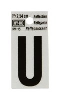 (image for) 1 in. Reflective Black Vinyl Self-Adhesive Letter U 1 pc.