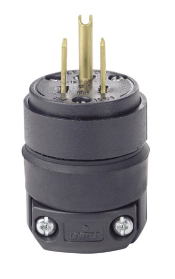 (image for) Residential Rubber Straight Blade Plug 5-15P 18-12 AWG 2