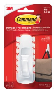 (image for) Command Large Plastic Hook 3-7/8 in. L 1 pk