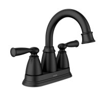 (image for) Banbury Matte Black Traditional Centerset Bathroom Sink Faucet 4 in.