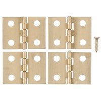 (image for) 1 in. W x 3/4 in. L Polished Brass Brass Broad Hinge 4 pk