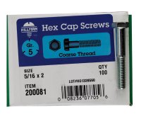 (image for) 5/16 in. Dia. x 2 in. L Heat Treated Zinc Steel Hex Head