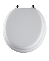 (image for) Round White Vinyl Cushioned Toilet Seat