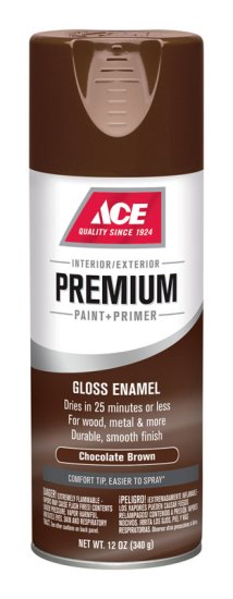 (image for) Premium Gloss Chocolate Brown Enamel Spray Paint 12 oz.