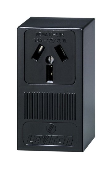(image for) 50 amps 125/250 volt Black Outlet 10-50R 1 pk