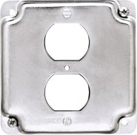 (image for) Square Steel Box Cover For 1 Duplex Receptacle