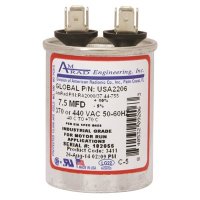 (image for) 7.5 MFD 370/440 VAC Oval Motor Run Capacitor USA Made