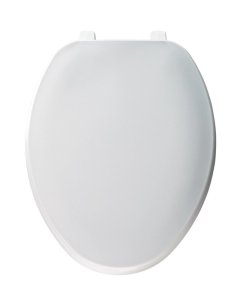(image for) Plastic Elongated Closed Front Toilet Seat with Cover in White